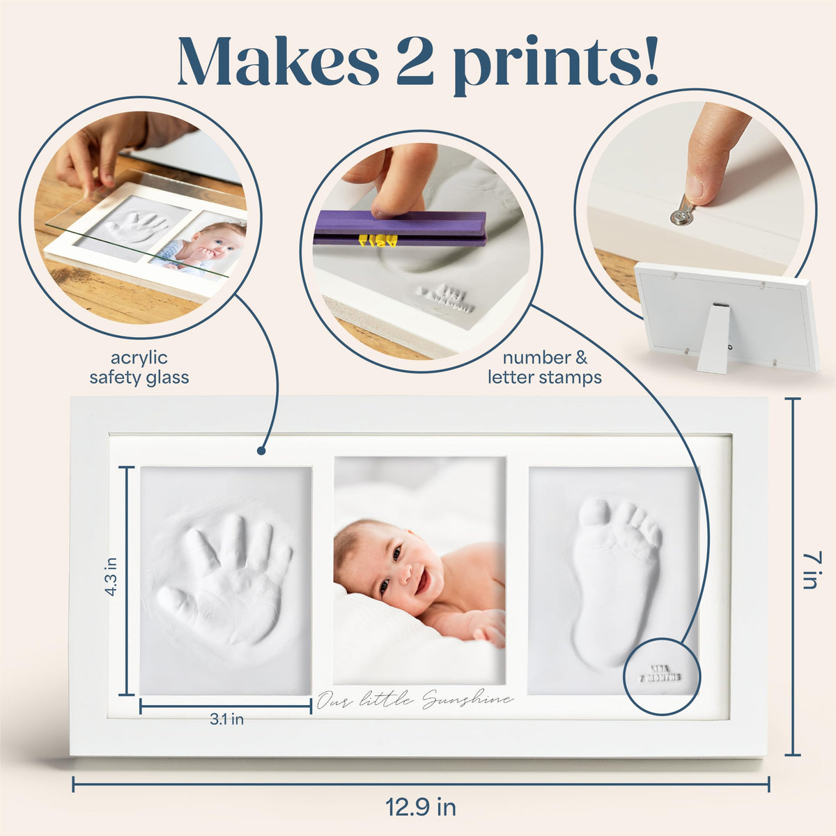 Niimo® Baby Hand and Footprint Kit - Inkless Clay Prints & Photo Frame