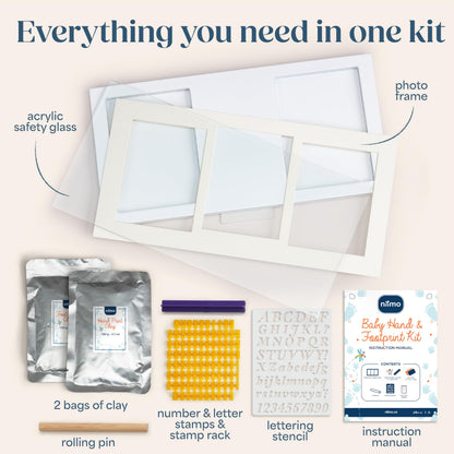 Niimo® Baby Hand and Footprint Kit - Inkless Clay Prints & Photo Frame
