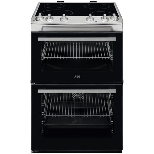 AEG 5000 Series SurroundCook Double Cavity Electric Cooker with Ceramic Hob, CCX6501ACM, Capacity 77/39L